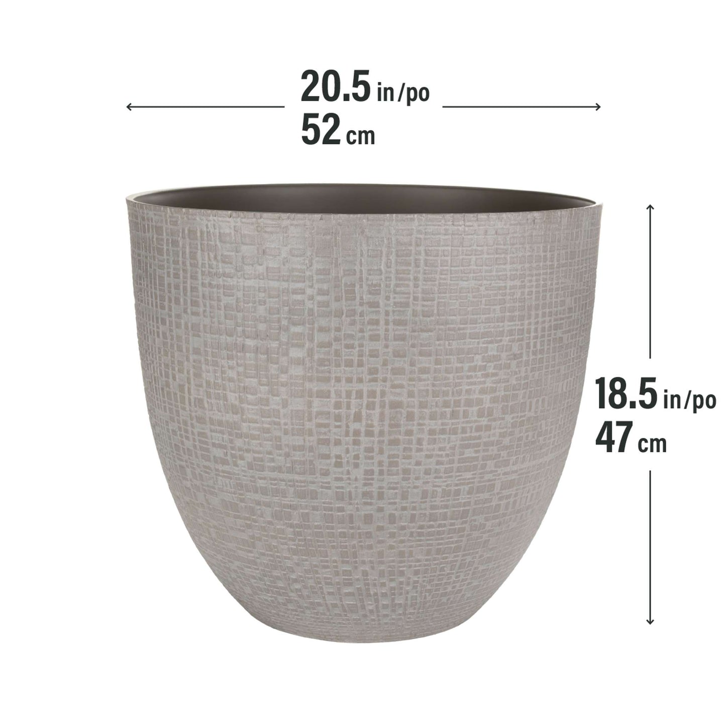 20.5’’ Riley Planter with fine line stone effect