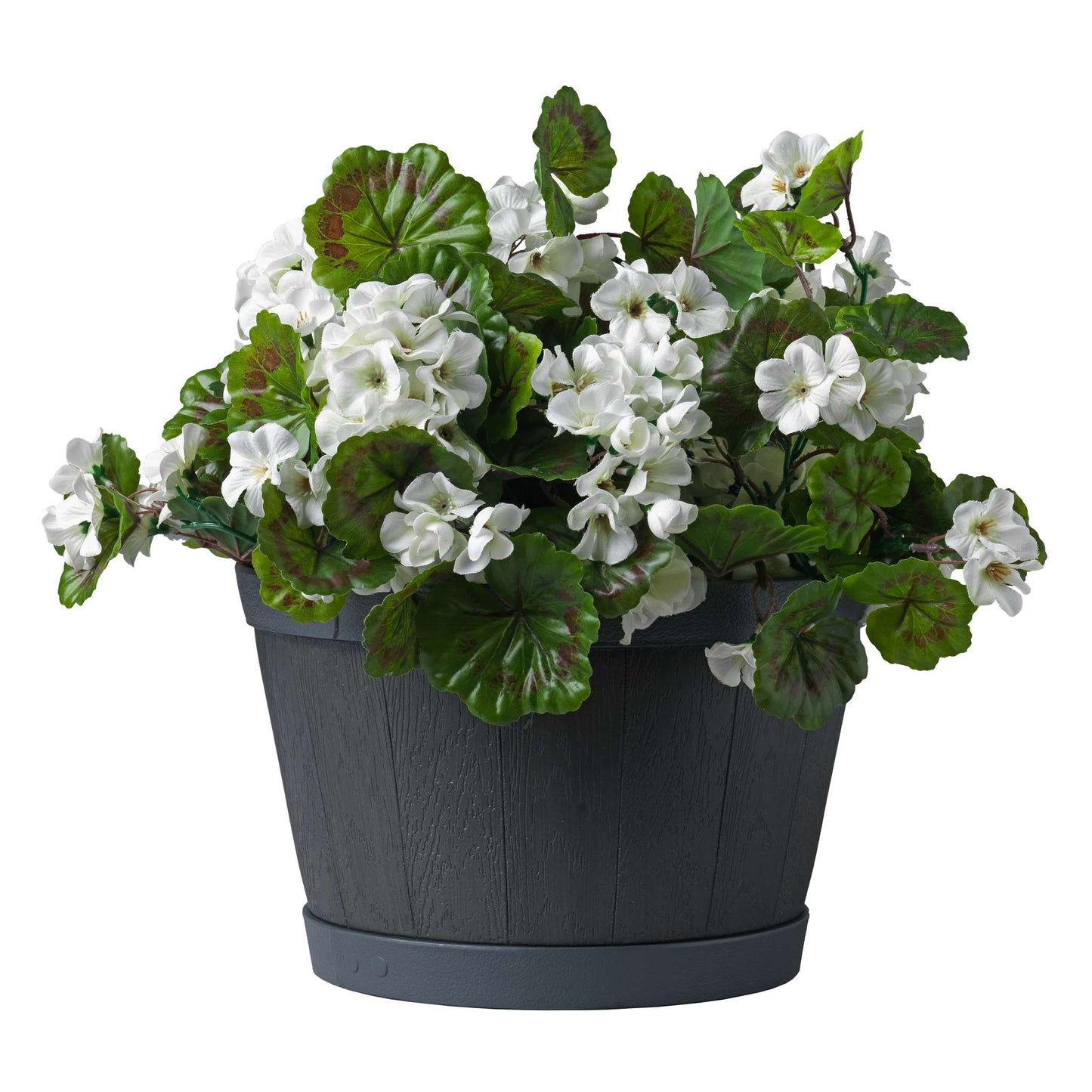 Jardinière Tennessee 13 po style baril avec effet bois