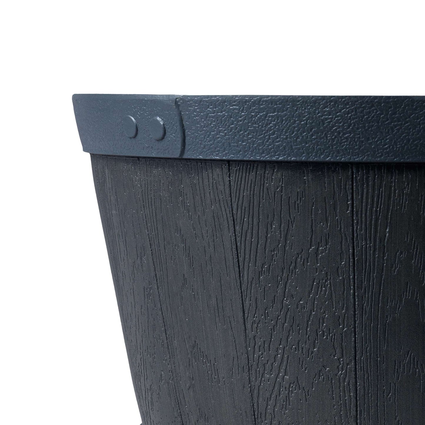 Jardinière Tennessee 13 po style baril avec effet bois