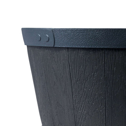 Jardinière Tennessee 13 po style baril avec effet bois