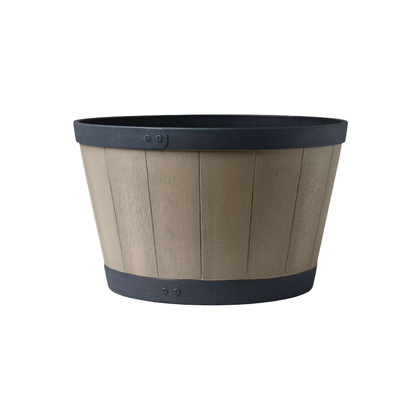 Jardinière Tennessee 18 po style baril avec effet bois