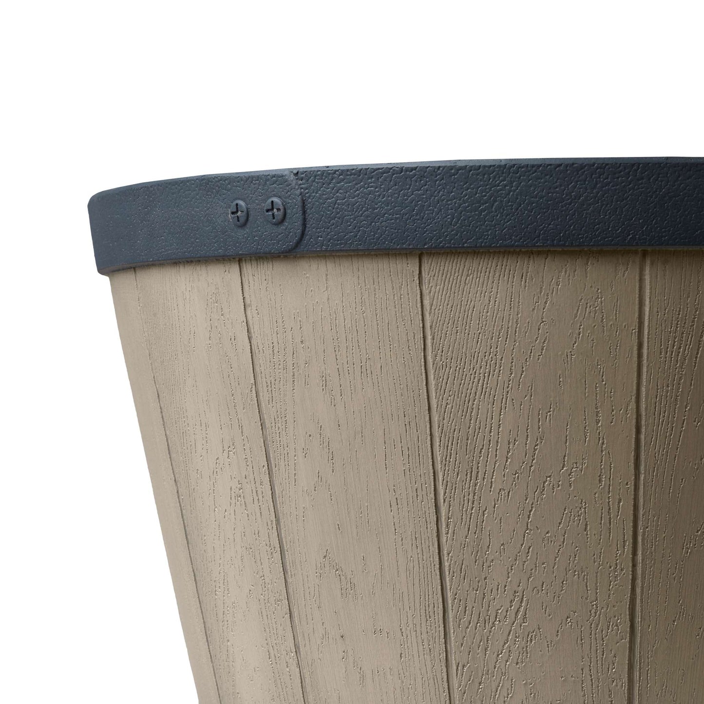 Jardinière Tennessee 18 po style baril avec effet bois