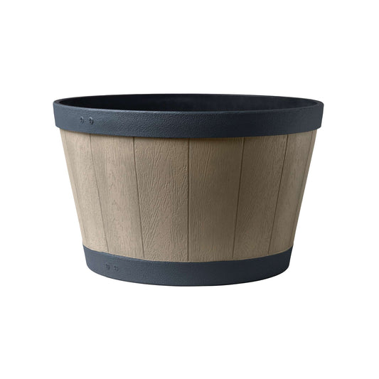 20.5" Tennessee Barrel Planter with wood-effect finish