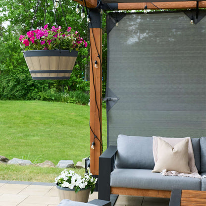 Jardinière suspendue Tennessee Whisky 12 po avec fini effet bois