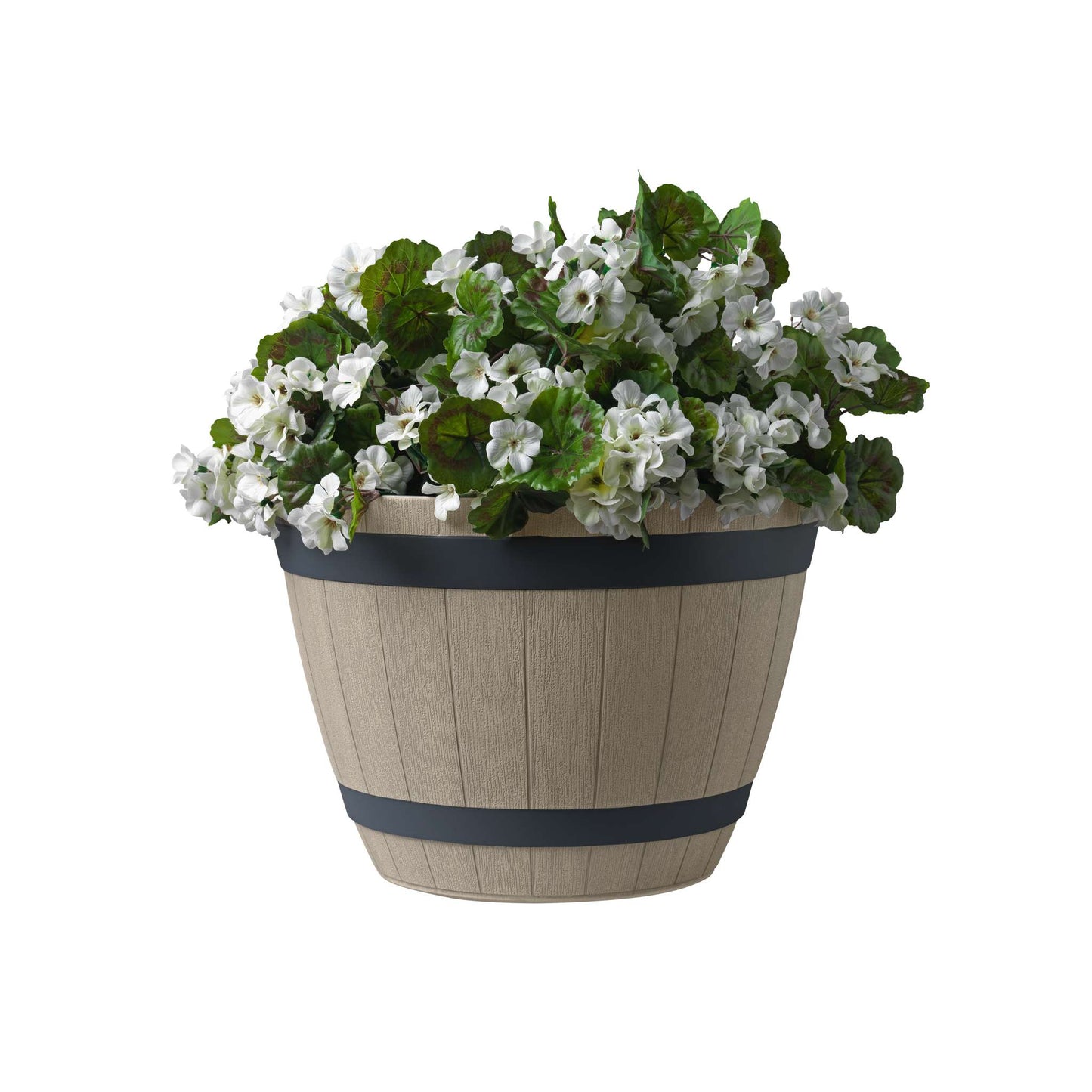 Jardinière Baril de vin 18 po avec effet bois