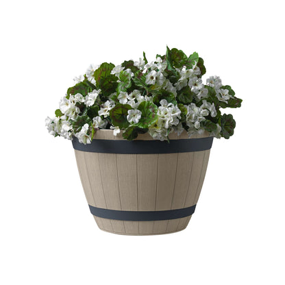 Jardinière Baril de vin 18 po avec effet bois