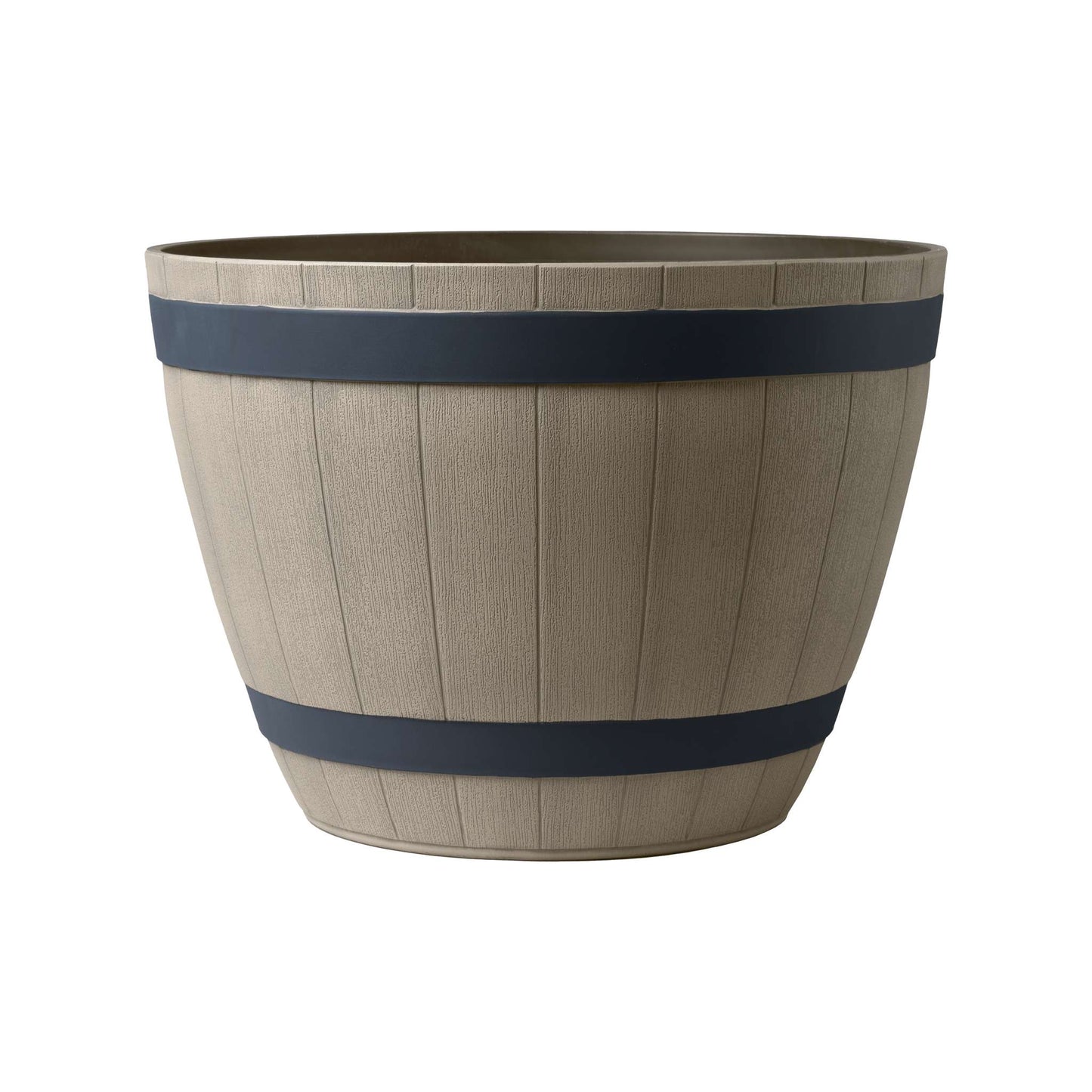 Jardinière Baril de vin 20,5 po avec effet bois