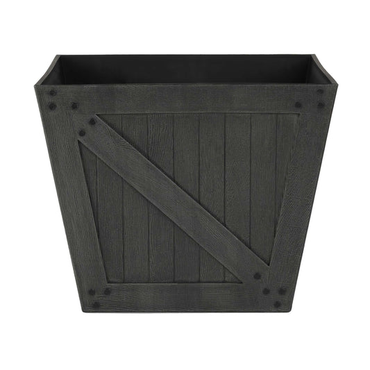 15" Barn Door Planter with Wood Finish