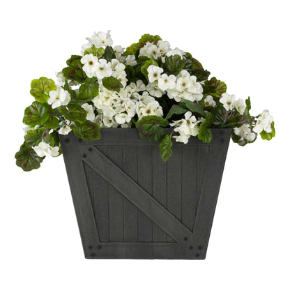 15" Barn Door Planter with Wood Finish