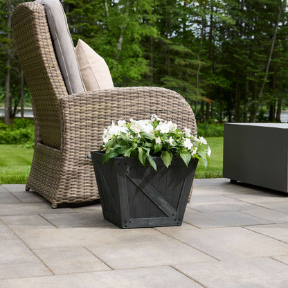 Jardinière style porte de grange 15 po avec fini imitation bois