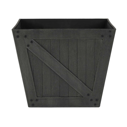 15" Barn Door Planter with Wood Finish