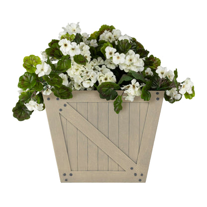 15" Barn Door Planter with Wood Finish