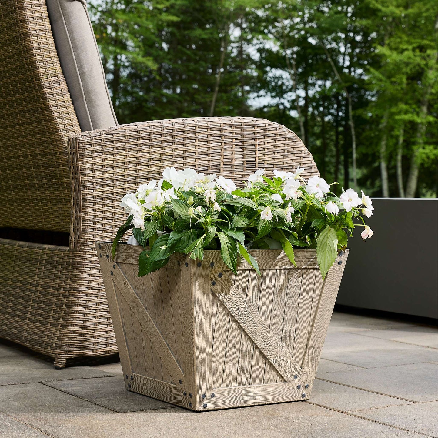 Jardinière style porte de grange 15 po avec fini imitation bois