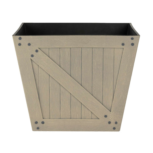 15" Barn Door Planter with Wood Finish