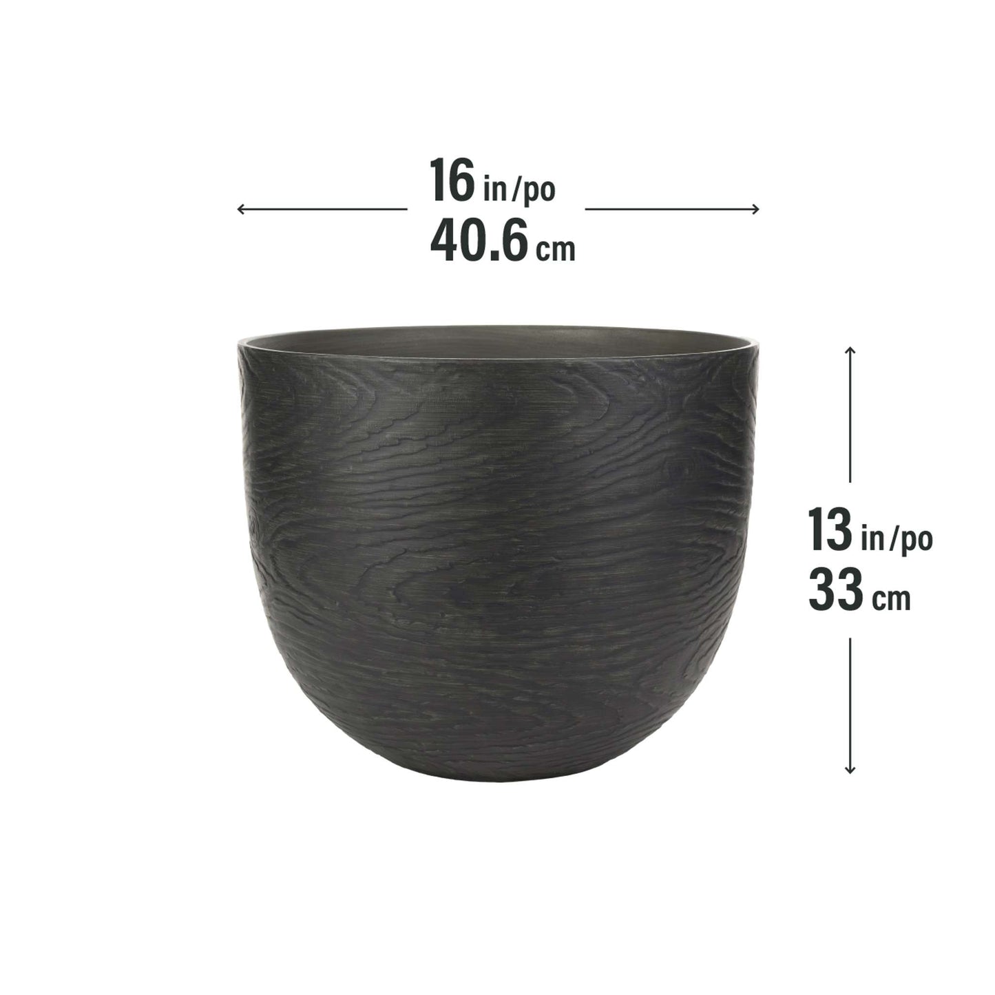 Jardinière Oakmere 16 po avec fini effet bois