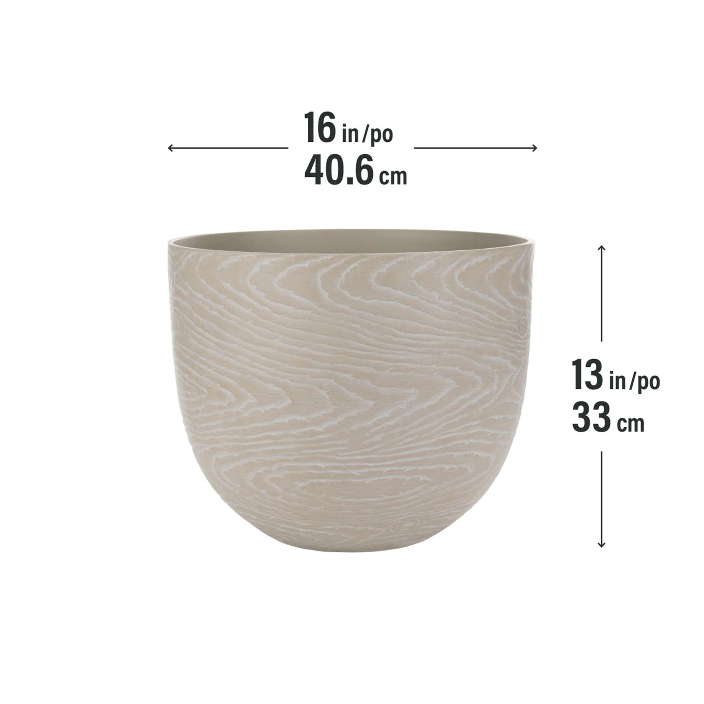 Jardinière Oakmere 16 po avec fini effet bois