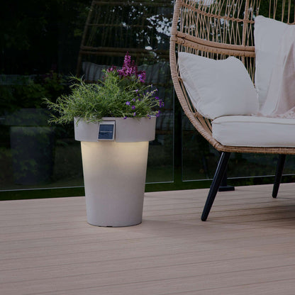 14" Solar Planter with Ambient Lighting