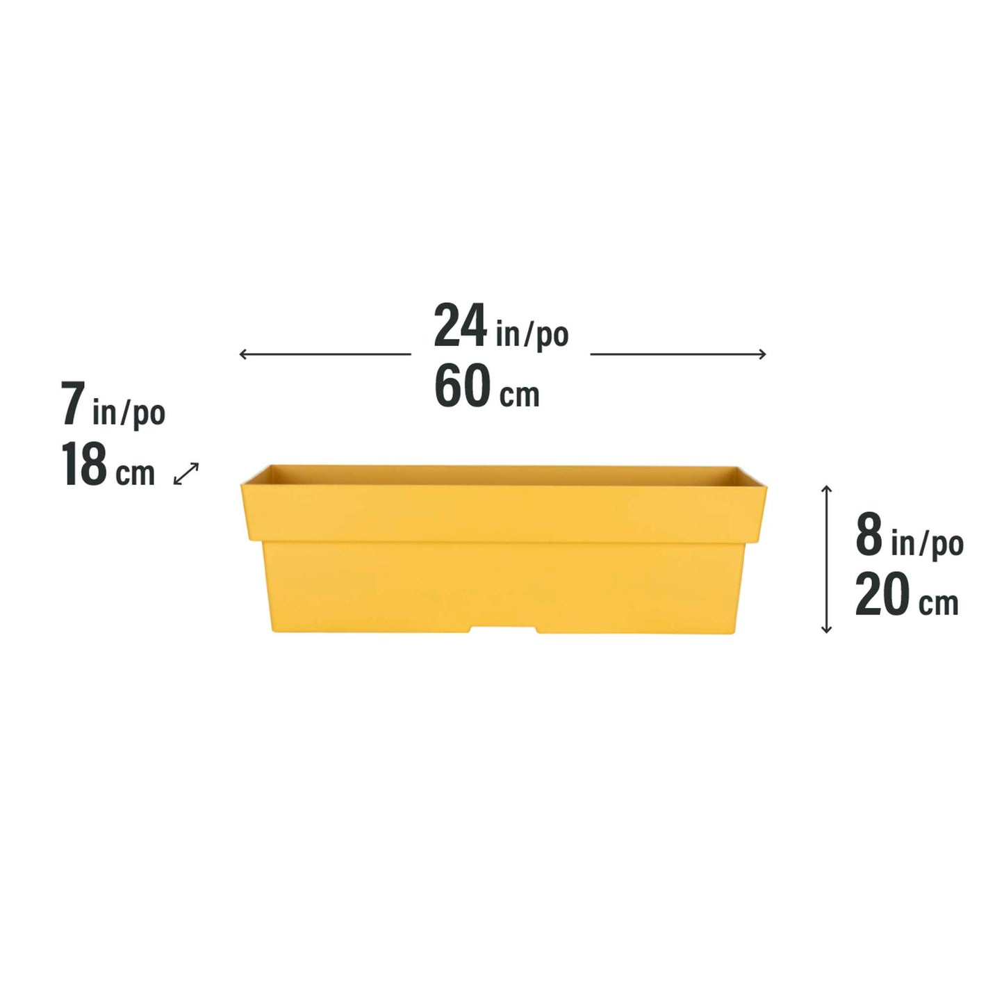 Jardinière rectangulaire Selv 24 po avec système auto-arrosant