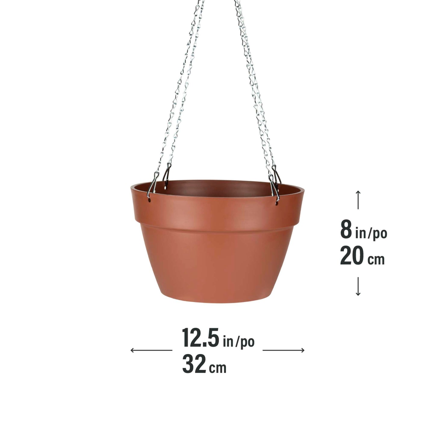Jardinière suspendue Selv 12,5 po avec système auto-arrosant
