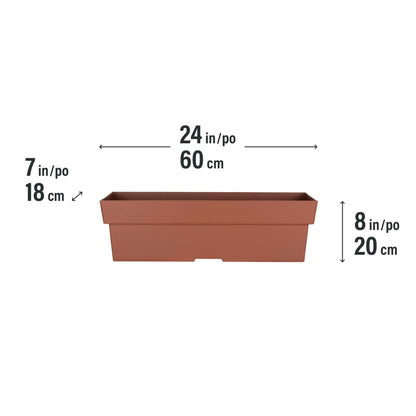 Jardinière rectangulaire Selv 24 po avec système auto-arrosant