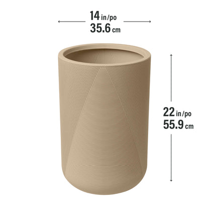 14" Gavin Tall Planter with Geometric Lines