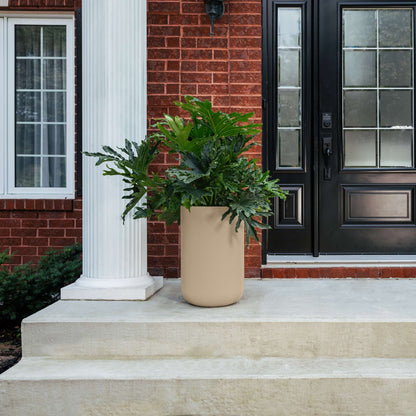 14" Gavin Tall Planter with Geometric Lines