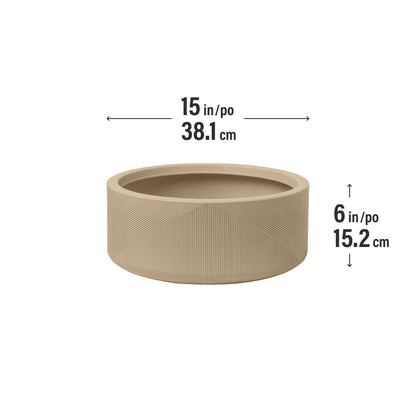 Jardinière Gavin 15 po avec lignes géométriques