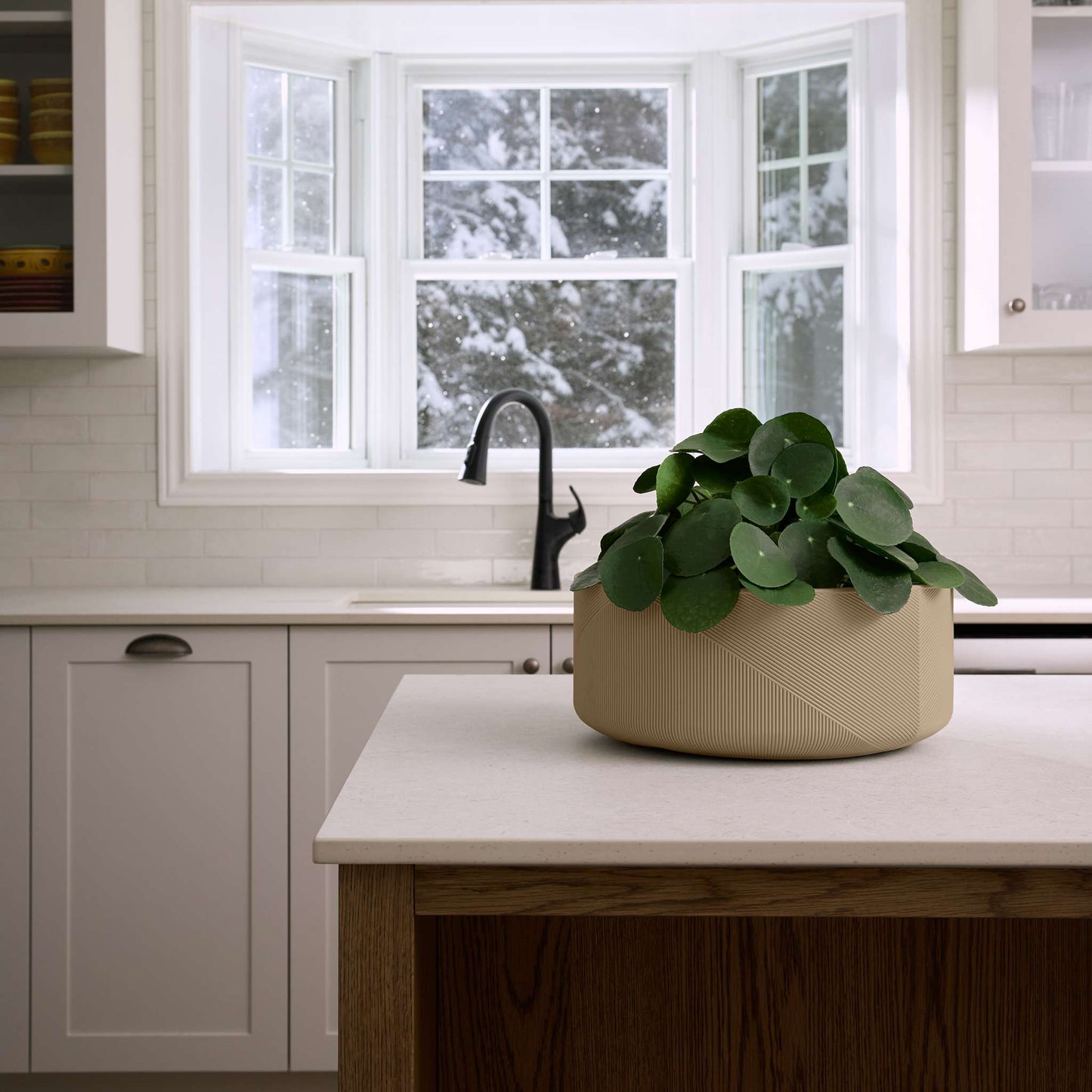 Jardinière Gavin 15 po avec lignes géométriques