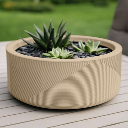 15" Gavin Planter with Geometric Lines
