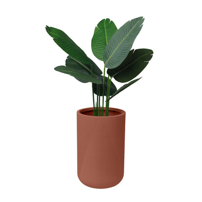 14" Gavin Tall Planter with Geometric Lines