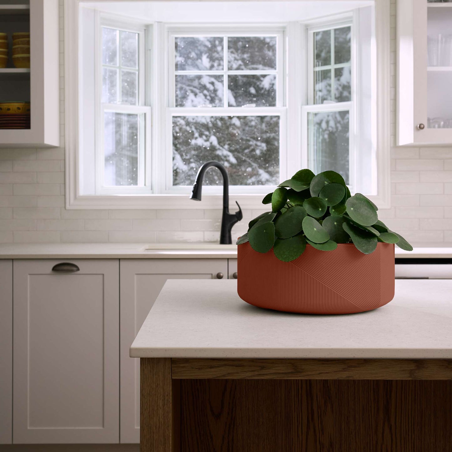 Jardinière Gavin 15 po avec lignes géométriques