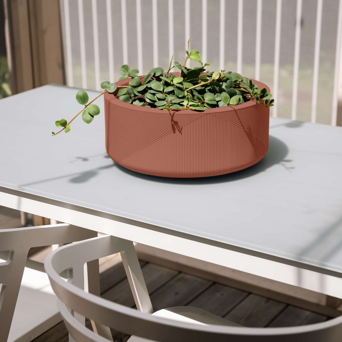 Jardinière Gavin 15 po avec lignes géométriques