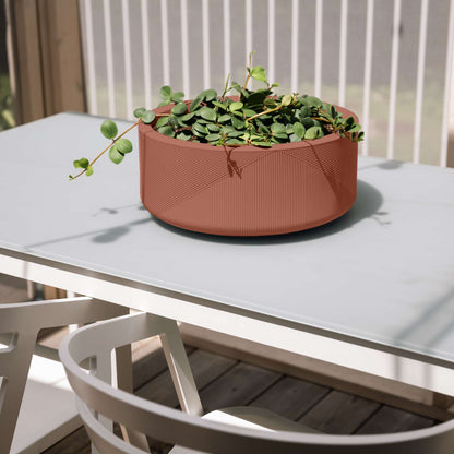 15" Gavin Planter with Geometric Lines