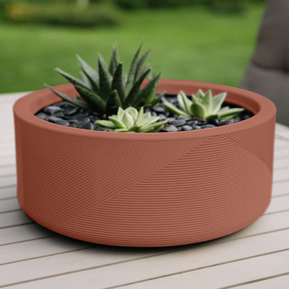 15" Gavin Planter with Geometric Lines