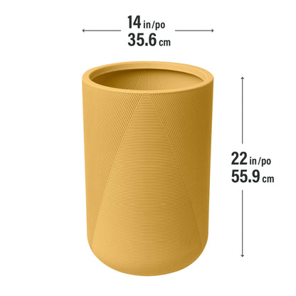 14" Gavin Tall Planter with Geometric Lines