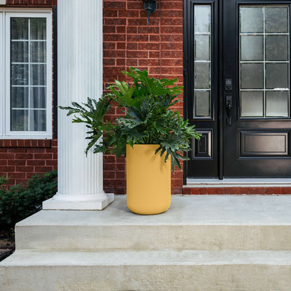 14" Gavin Tall Planter with Geometric Lines