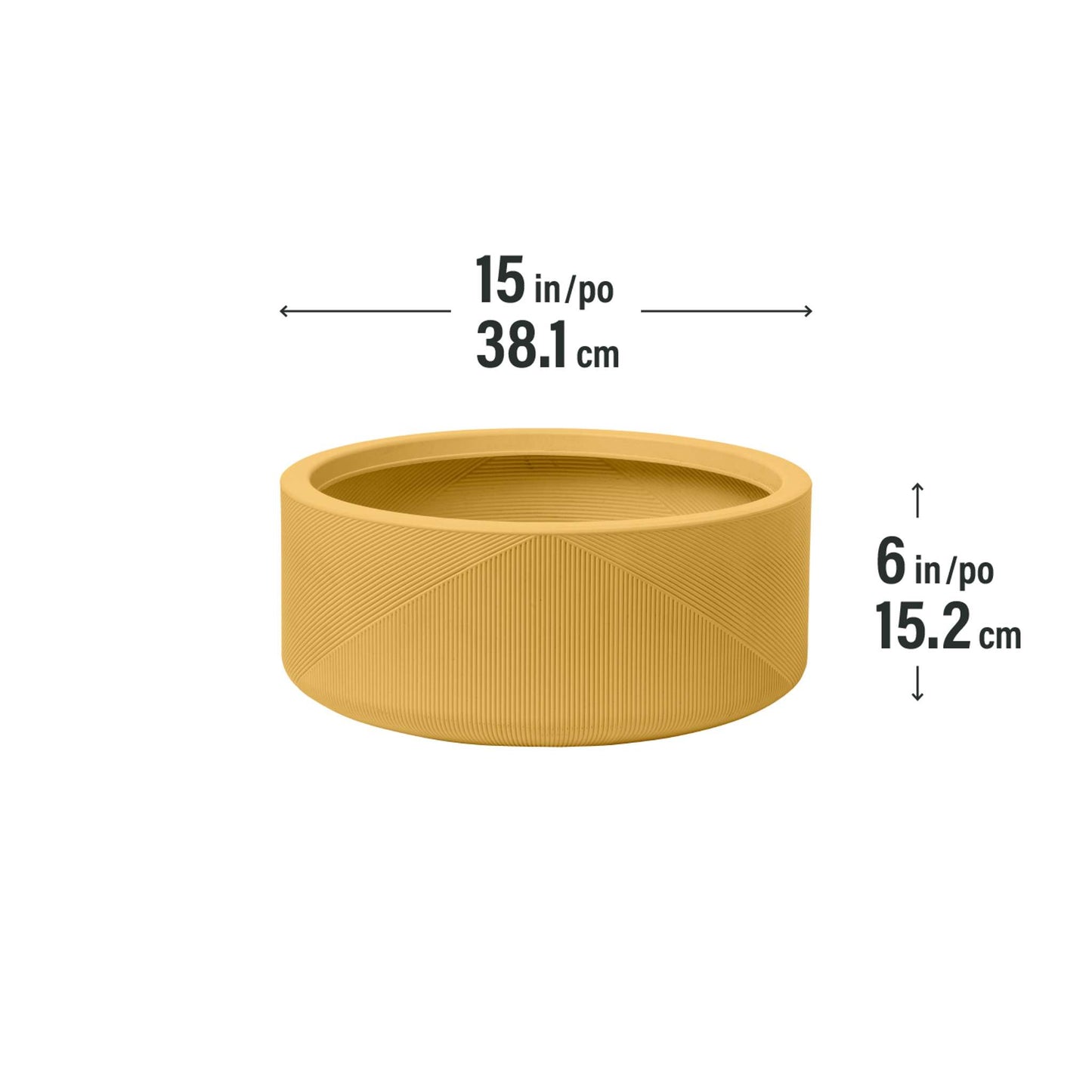 Jardinière Gavin 15 po avec lignes géométriques