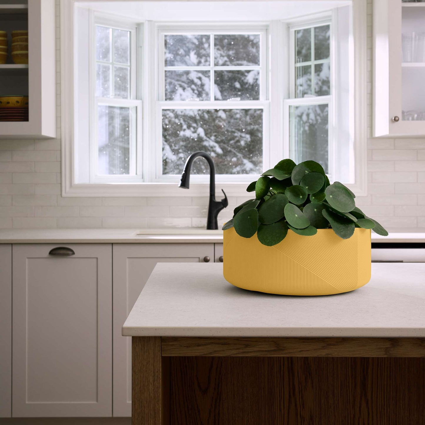 Jardinière Gavin 15 po avec lignes géométriques