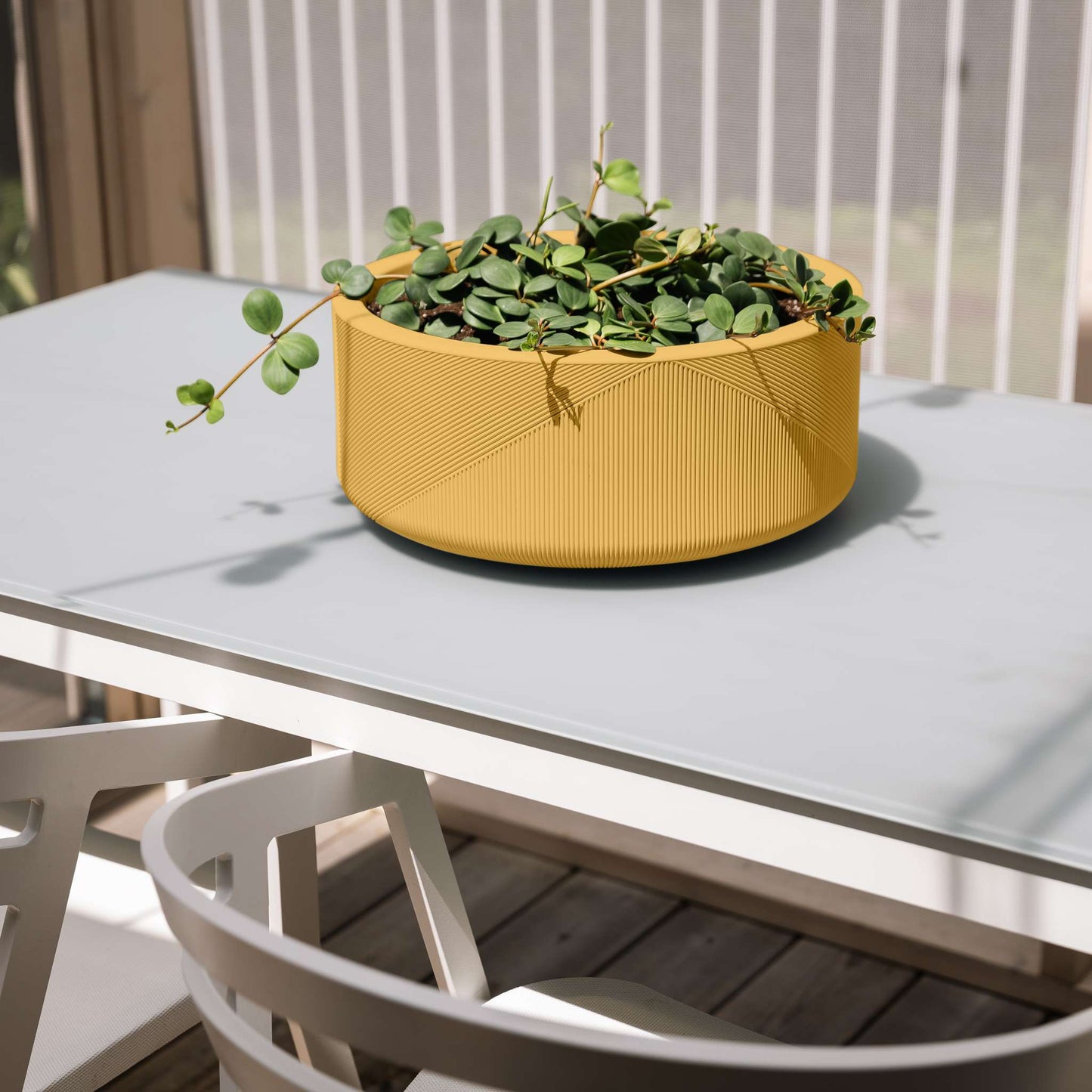 Jardinière Gavin 15 po avec lignes géométriques