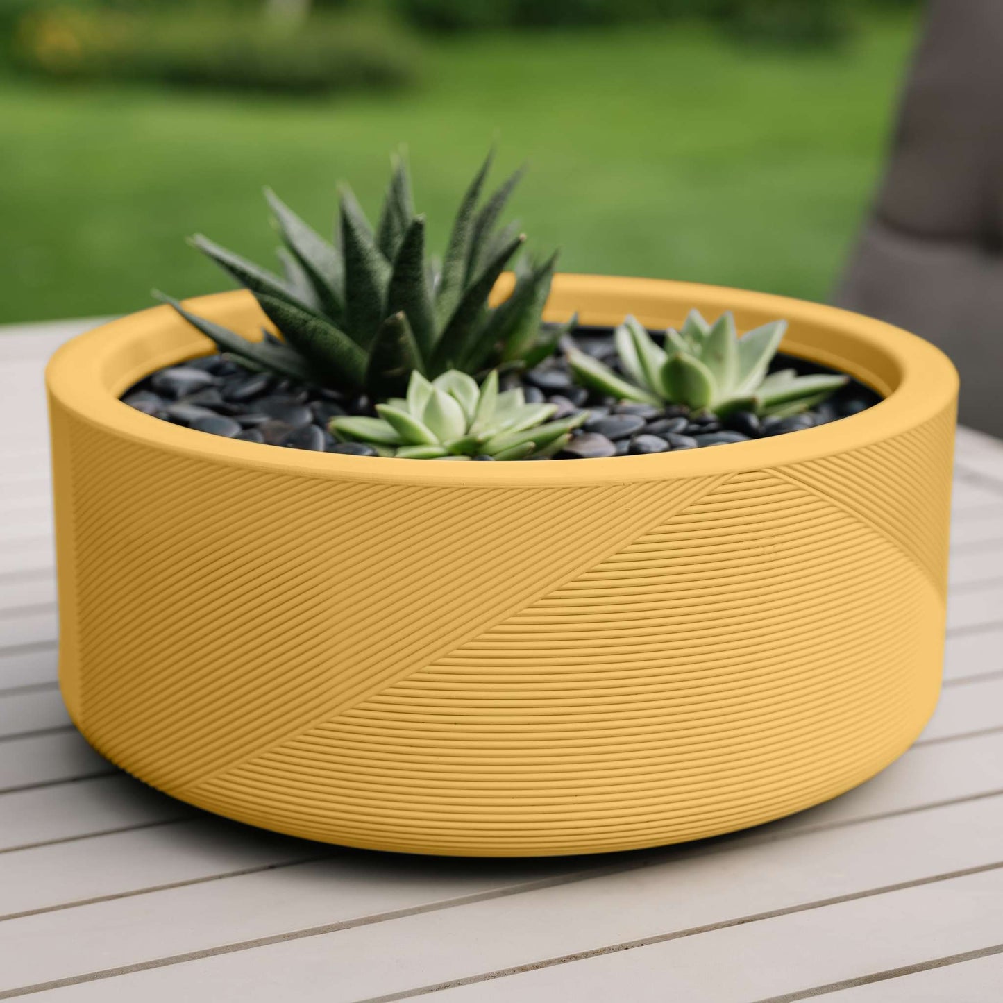 Jardinière Gavin 15 po avec lignes géométriques