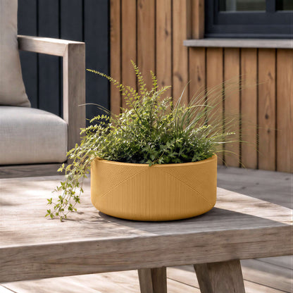 15" Gavin Planter with Geometric Lines