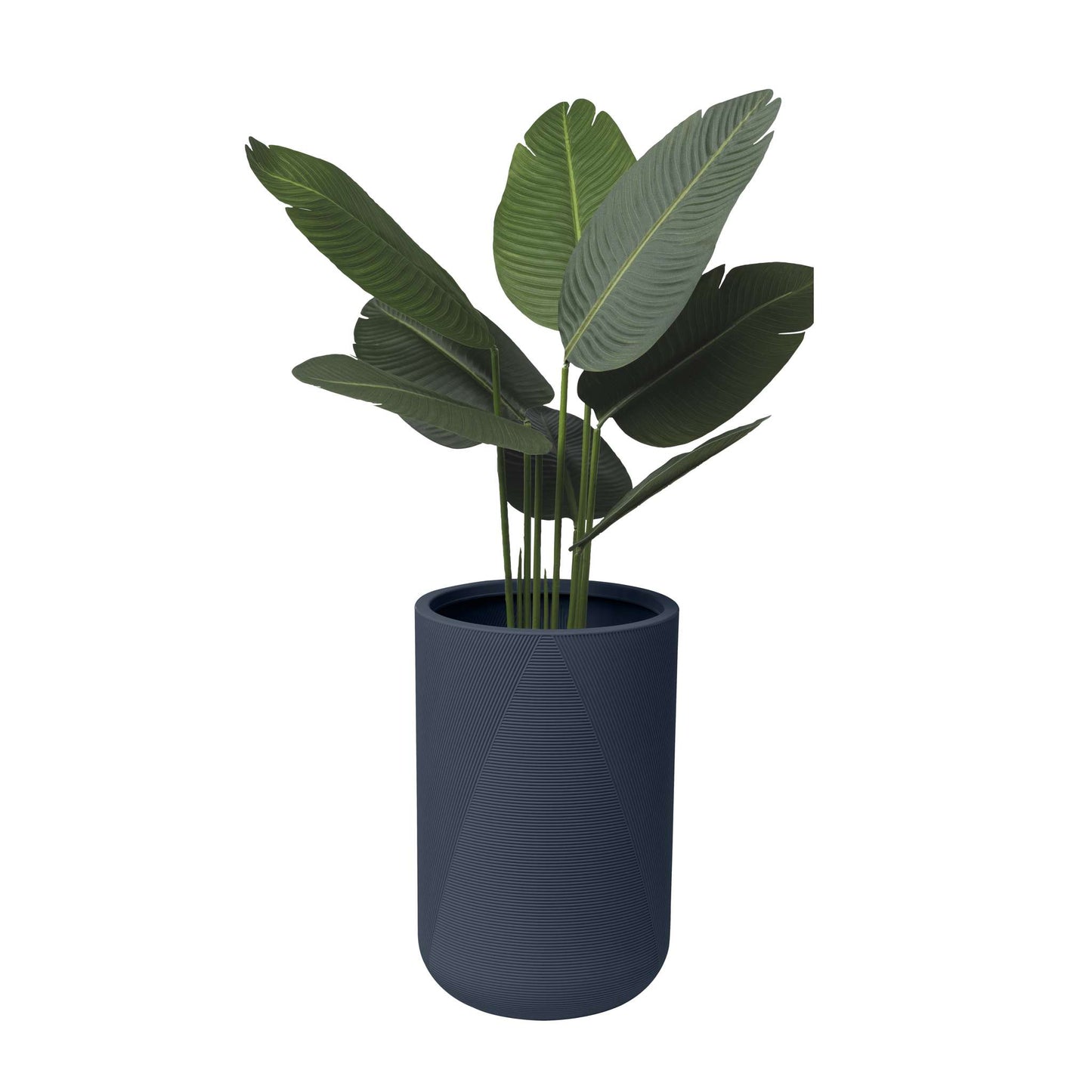 14" Gavin Tall Planter with Geometric Lines