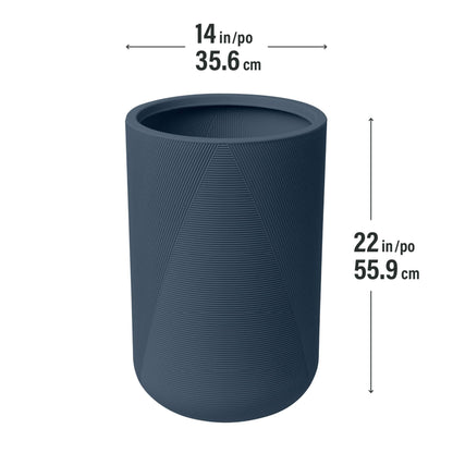 14" Gavin Tall Planter with Geometric Lines