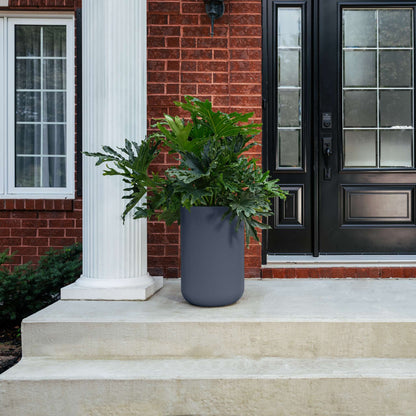 14" Gavin Tall Planter with Geometric Lines