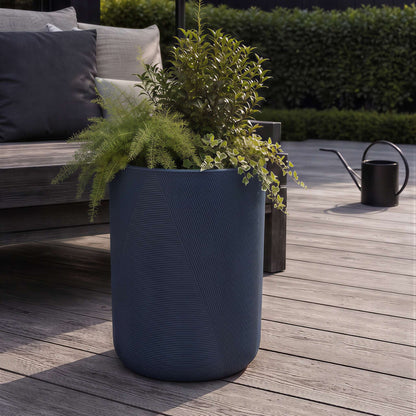 Grande jardinière Gavin 14 po avec lignes géométriques
