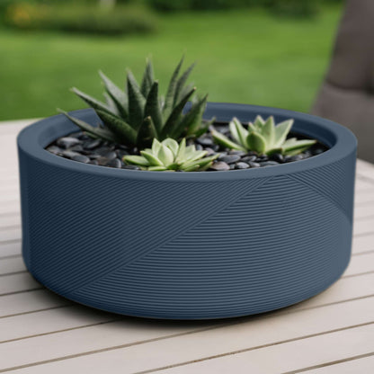15" Gavin Planter with Geometric Lines