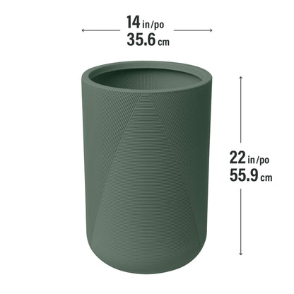 Grande jardinière Gavin 14 po avec lignes géométriques