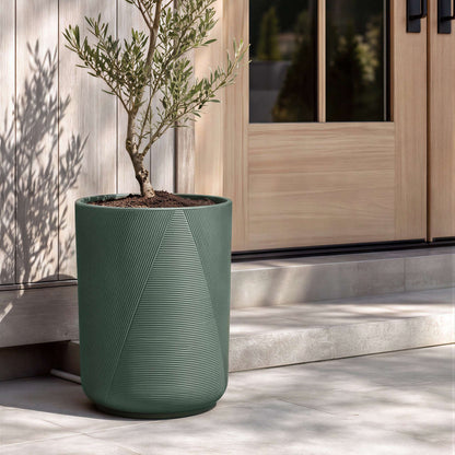 Grande jardinière Gavin 14 po avec lignes géométriques