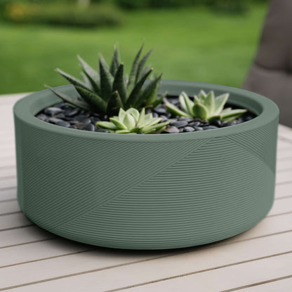 Jardinière Gavin 15 po avec lignes géométriques