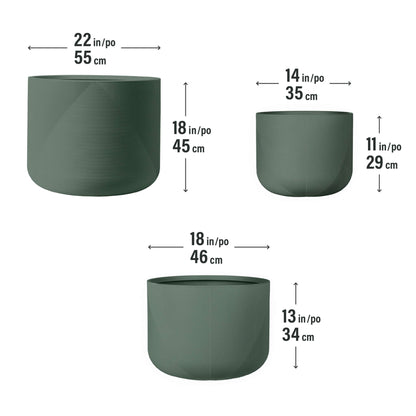 Ensemble de 3 jardinières Gavin 14 po, 18 po et 22 po